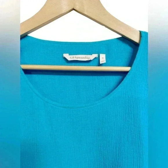 Soft Surroundings Siesta Key Cotton Gauzy Resort Wear Tunic Top Size M - Picture 3 of 10